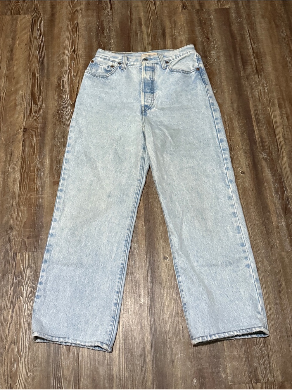 Levi's Ribcage Straight Ankle Jeans Women's 27 Button Fly Relaxed Fit Retro Deni